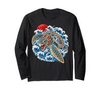 Dragon Tortue de mer Kaiju Tatouage Japonais Vintage Manche Longue