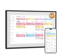 Dragon Touch 14" Calendrier Numérique, 1920 x 1080 FHD Calendrier Électronique, Planificateur Familial avec Mémoire de 32 Go, Calendrier de Bureau a Écran Tactile, Cadre Photo Numérique WiFi, Noir