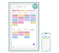 Dragon Touch 15,6" Calendrier Numérique - 1920 * 1080 FHD Calendrier Mural Électronique avec 32 Go de Stockage, Écran Tactile, Calendrier de Bureau Intelligent, Cadre Photo Numérique, Gris-Vert