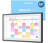 Dragon Touch 15,6" Calendrier Numérique - Calendrier Mural Électronique, Agenda Familial avec Mémoire de 32 Go, Calendrier de Bureau Intelligent à Écran Tactile, Cadre Photo Numérique WIFI, TM15 Noir