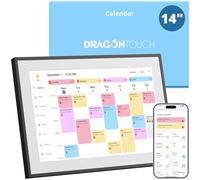Dragon Touch - Cadre photo numérique 14 pouces, calendrier numérique, noir