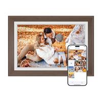 Dragon Touch Cadre Photo Numérique WiFi 10,1" avec Mémoire Intégrée 32 Go | Écran Tactile HD IPS 1280 x 800, Rotation Automatique, Partage Instantané de Photos et Vidéos, Montage Mural, Brun