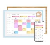 Dragon Touch Calendrier Numérique 10,1", Planificateur Familial avec 32 Go | Calendrier de Bureau Intelligent à Écran Tactile, Planificateur Familial, Cadre Photo Numérique WiFi, CF11 Blanc