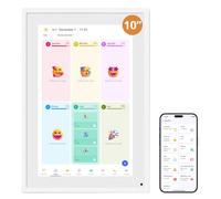 Dragon Touch Calendrier numérique 10,1" - Tableau des corvées - Écran tactile interactif, planificateur familial intelligent, affichage du foyer - Calendrier numérique sans interruption - Blanc