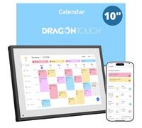 Dragon Touch Calendrier numérique 10,1" - Tableau des corvées - Écran tactile interactif, planificateur familial intelligent, affichage du foyer - Calendrier numérique sans couture - Noir