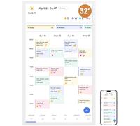 Dragon Touch Calendrier numérique de 32" - 1920 x 1080 FHD - Écran tactile avec mémoire de 32 Go - Planificateur familial intelligent - Calendrier de bureau pour le bureau - Planification sans couture