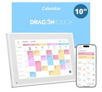 Dragon Touch TM10 Calendrier Numérique de 10,1", Tableau de Tâches Ménagère | Écran Tactile Interactif avec Mémoire de 32 Go, Planificateur Familial Intelligent, Calendrier de Bureau pour Bureau, Blanc
