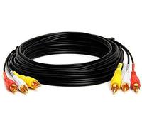 Dragon Trading Câble audio audio/vidéo composite 3 RCA mâle vers 3 RCA mâle Plaqué or 1,5 m