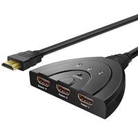 Dragon Trading Commutateur HDMI 3 ports 1080p Plaqué or pour HDTV PC Projecteur PS3 PS4 Xbox STB