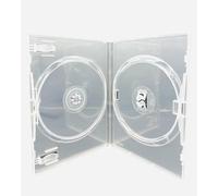 Dragon Trading Lot de 1 Boîtiers Doubles Amaray Transparents pour CD/DVD/Blu-Ray Capacité 2 Disques Face à Face Dos de 14 mm avec Pochette Extérieure