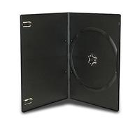 Dragon Trading Lot de 10 boîtiers Simples pour CD/DVD/Blu-Ray Tranche de 7 mm Compatible avec Tous Les Types de disques avec Clips et Pochette extérieure pour œuvres d'art Noir