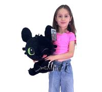 Play by Play Peluche Dragon Trainer Toothless Édenté – Grande 45 cm – 260005950 (HAPPY)