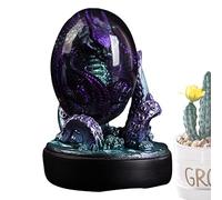 Dragon Transparent dans, Dragon de Lave Violet en Résine Transparente | Œufs de Dragon et sculptés à la Main, Matériaux de Bonne qualité, Souvenirs pour Cadeaux d'Ornements