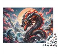 Dragon Vague Temple Puzzle, 1000 Pièces Jeu D'intérieur Adulte | 38x26cm Carton, Exercice Mental, Finition Surface Lisse, Amateurs D'art, Réduction Du Stress