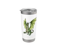 Dragon vert mystique Gobelet isotherme en acier inoxydable double paroi
