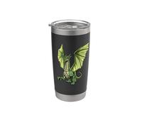 Dragon vert mystique Gobelet isotherme en acier inoxydable double paroi