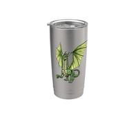 Dragon vert mystique Gobelet isotherme en acier inoxydable double paroi
