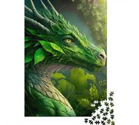 Dragon Vert Puzzle 1000 Pièces Forêt Puzzle pour Adultes Détente Décoration Maison Idée Cadeau 38x26cm/1000pcs