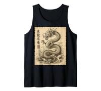 Dragon Vintage Art Chinois Japonais Kanji Style Asiatique Débardeur