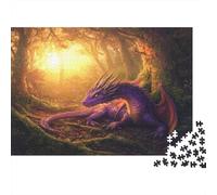 Dragon Violet| pour Adultes |Sun Shining Through The Forêt| 1000pcs (75x50cm) Puzzles Jeux ÉduChatifs Puzzles De Décoration Intérieure