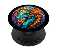 Dragon vitrail PopSockets PopGrip Interchangeable