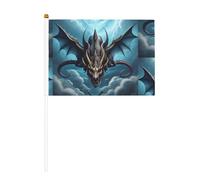 Dragon volant dix pièces imprimé double face drapeau à main 14 x 20,8 cm, adapté pour les activités d'équipe encourageant
