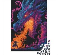 Dragon Vs. Warrior Epic Battle Artwork Puzzles 1000 Pièces Cadeau Unique Jeu Éducatif Challenge Toy À De Qualité Supérieure Peinture Art pour Adultes Et Enfants 38x26cm/1000pcs