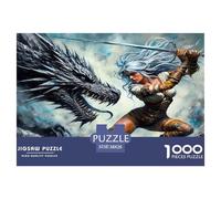 Dragon Warrior Puzzle 1000 Pièces pour Adultes Et Enfants Fairy Tales Jeu Éducatif Jouets Défi 1000 Pieces pour Jeux D'activités Familiales Cadeau d'anniversaire 38x26cm/1000pcs