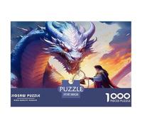Dragon Warrior Puzzles 1000 Pièces Pour Adultes Et Enfants Fairy Tales De L'art De La Décoration Moderne Jeu Cadeau Unique 1000 Pieces Pour Jeux D'activités Familiales Cadeaux De Voyage 38x26cm/1000pc