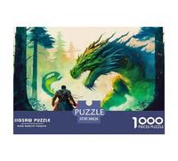 Dragon Warrior Puzzles 1000 Pièces pour Adultes Et Enfants Fairy Tales De l'art De La Décoration Moderne Jeu Cadeau Unique 1000 Pieces Activité Relaxante Cadeaux De Voyage 38x26cm/1000pcs