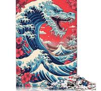 Dragon Wave Off Kaganawa Rompecabezas Imposible,desafío Para Adultos Juego Educativo 1000 Piezas Obra De Arte De Juego De Para Adultos Y Niños A Partir De 12 Años 1000pcs (38x26cm)