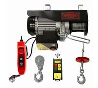 Dragon Winch Treuil Électrique 230V 600kg avec Double Télécommande (Sans Fil/Filaire) - Palan 1200W à Moteur en Cuivre, Hauteur 12m, Charge 300-600kg, Monte-Charge pour Atelier, Garage & Chantier