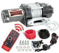 Dragon Winch Treuil électrique série Highlander 3500 lbs (1588 kg), 12V câble en acier 15m pour quads tout-terrain, VTT extrêmes, UTV | treuil étanche | incl. télécommande sans fil + accessoires