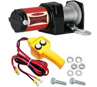 Dragon Winch Treuil électrique série Maverick 2000 lbs (907 kg), 12V avec câble en acier 10m pour Charrues, Quads, ATV, UTV | complet avec télécommande filaire + accessoires treuil