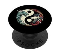 Dragon Wolf Yin Yang Chinois Mythique Zen pour Hommes, Femmes, Enfants PopSockets PopGrip Adhésif