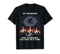 Dragon XP Grinding | Pixel Art rétro de Scorched Village T-Shirt