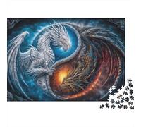 Dragon Yin Yang Art Print Puzzles 1000 Pieces Cadeau Unique Jeu Éducatif Défi Jouet À De Qualité Supérieure Peinture Art pour Adultes Enfants 70x50cm/1000pcs