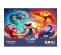 Dragon1000 Pièces PuzzleDragon Mythique Assorties, pour Adultes Et Enfants À Partir De 12 Ans Moderne Jeu Premium avec Défis Décorationde La Maison 70x50cm/1000pcs