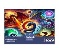 Dragon1000 Pièces PuzzleDragon Mythique pour Adultes De Jeu pour Adultes Parfaitpourla Détente Décorationde La Maison 38x26cm/1000pcs