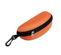 dragonaur-home decor Étui à lunettes portable avec fermeture éclair et clip de ceinture, coque de protection rigide pour lunettes de soleil, orange