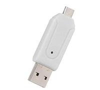 Dragonaur Lecteur de Carte 2 en 1 USB OTG Universel Micro USB TF SD Carte Mémoire Adaptateur pour PC Téléphone Portable Blanc