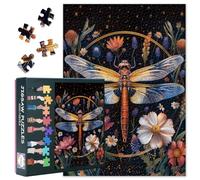 Dragonfly 1000 Pièces Puzzle Adulte, Puzzles 1000 Pièces Difficiles et Défis Insectes et Fleurs, 70 x 50 cm Familles Puzzle Soirée de Jeu & Décor À La Maison (Série Botanique)