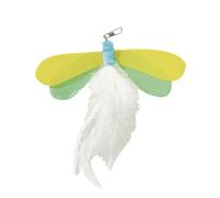 Dragonfly Cat Teaser - Stick interactif portable, remplacement de la lumière | Attachements d'oiseaux réalistes de longue durée, remplacement des plumes d'entraînement d'exercice