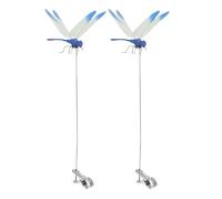 Dragonfly Clips Outdoor - Lawn Decoration Accent, Garden Stakes Tool with Classic Look, Resin Layer with Durable Build, Clip Styling Compact Feature, Décor Supplies for Park, Pathway, Lawn, Yard, Back