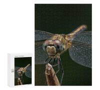 Dragonfly Close-Up on Twig Puzzle Artistique en Bois, 300 PCS - Activité sans Écran - À Assembler, Encadrer Et Exposer
