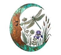 Dragonfly Moon Wall Decor, Metal Wall Decor with Rustic Style, 1 piece