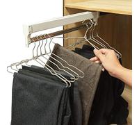 dRAGonFy Glissière Coulissante, Heavy Duty Pull-Out Placard Réglable Penderie Vêtements Rail Top Mount Penderie Cintre Rack Bar Roulement À Billes Glissière/Black 30Cm