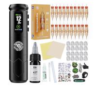 Dragonhawk A1 Pro Kit Complet de Machine à Tatouer Rotative Sans Fil 4,0 mm Stroke Length avec Batterie 2000 mAh et 20 Aiguilles Ensemble Débutant