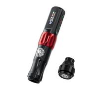 Dragonhawk Atom2 machine a tatouer Rotary Tattoo Microblading Pen 2,8mm Strokes Length Avec 1 Batteries with Rca Jack for Eyebrow Eyeliner Lip (RED 1 BATTERY)