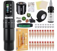 Dragonhawk Atom2 Pro Machine À Tatouer Stylo Sans Fil, 7 Courses, 2000mAh | 20 Aiguilles Incluses, Longue Durée De Batterie, Tatouage pour Débutants